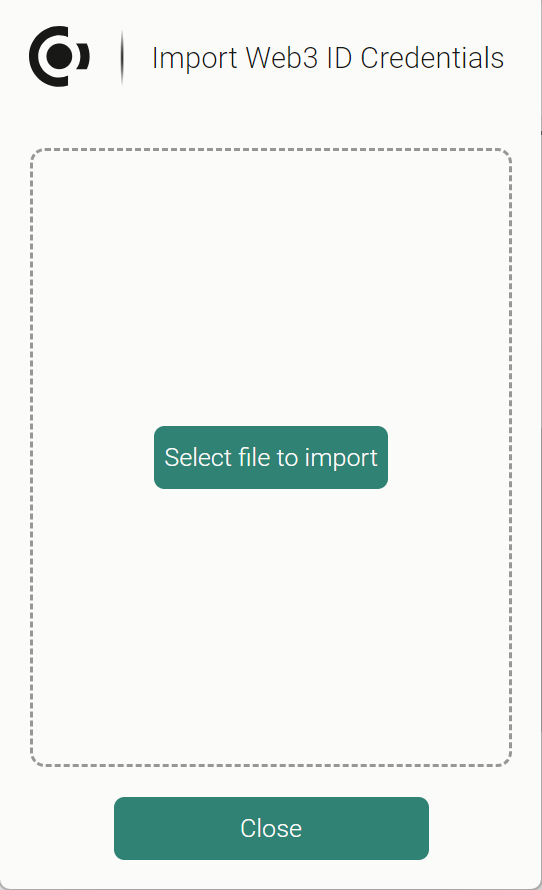 window with button to navigate to import file location